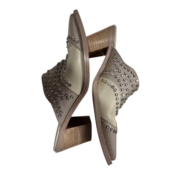 Studded Leather Pointed Toe Mules Size 7 - Picture 6 of 11